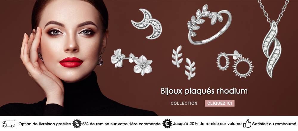 Bijoux en argent 925 plaqué rhodium