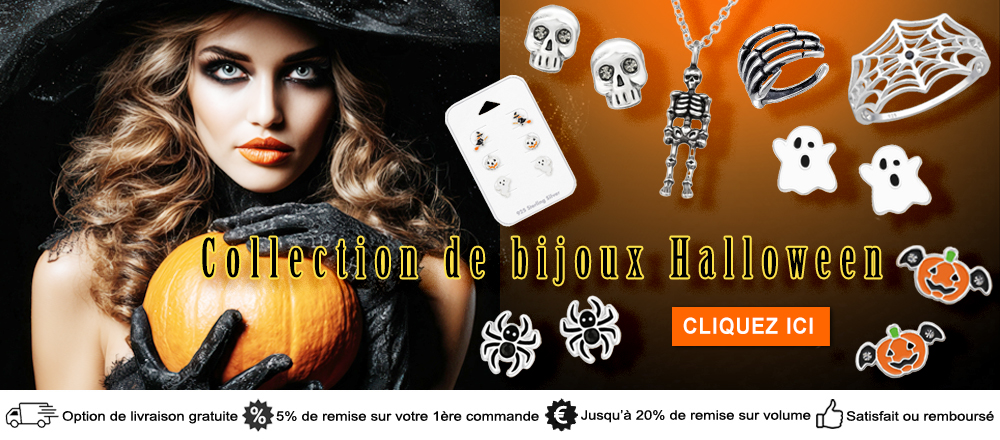 Vente en gros de bijoux en argent 925 pour Halloween