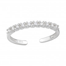 Bague Orteil Argent 925 - Empreintes De Pieds - Taille Réglable - Neuf Avec étiquettes